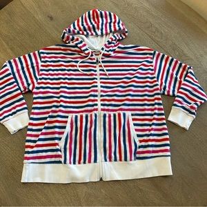 LAND’S END Terry Hooded Zip Jacket  1X